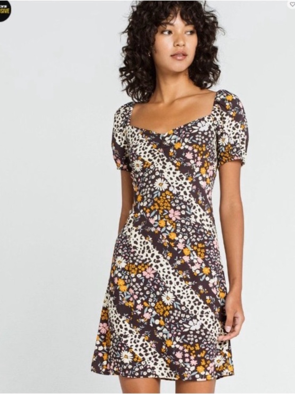 Others Follow Floral Mixed Print Mini Dress